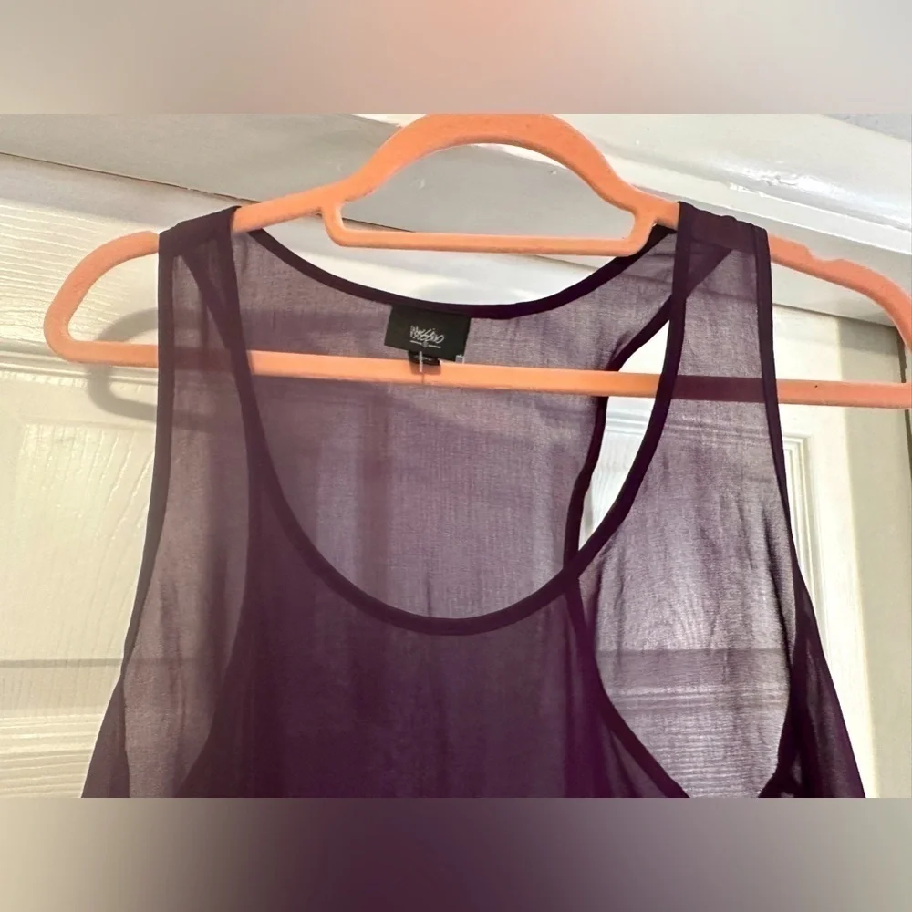 Mossimo Purple Sheer top with Sequin - Picture 7 of 9